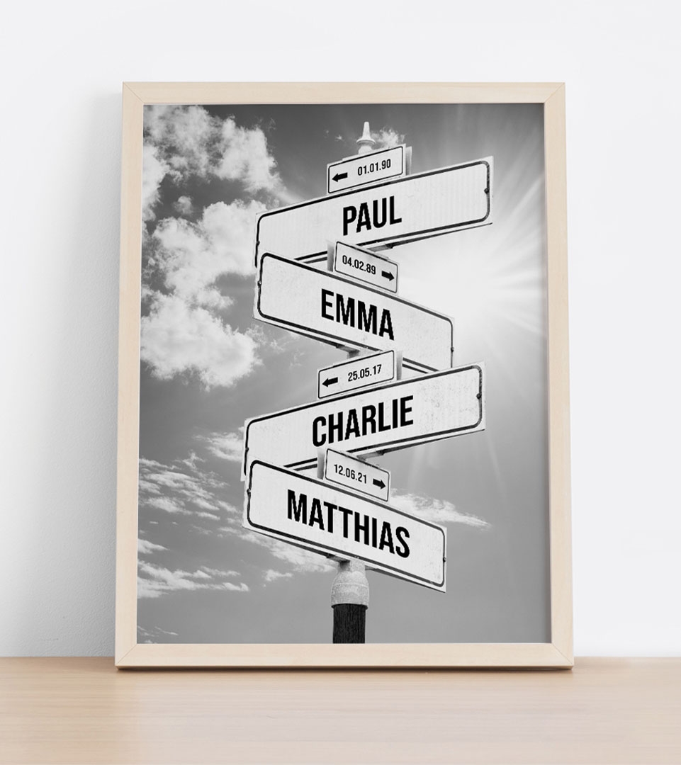 Custom Street Sign Family Print Revellia