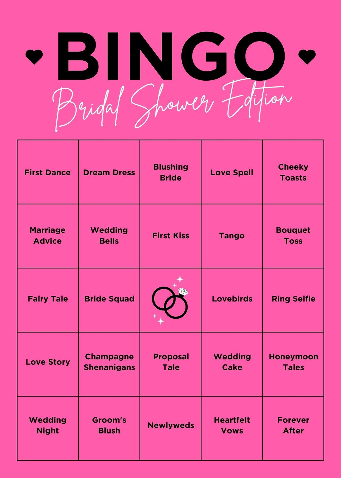 Customize 41 Bridal Shower Bingo Card Templates Online Canva