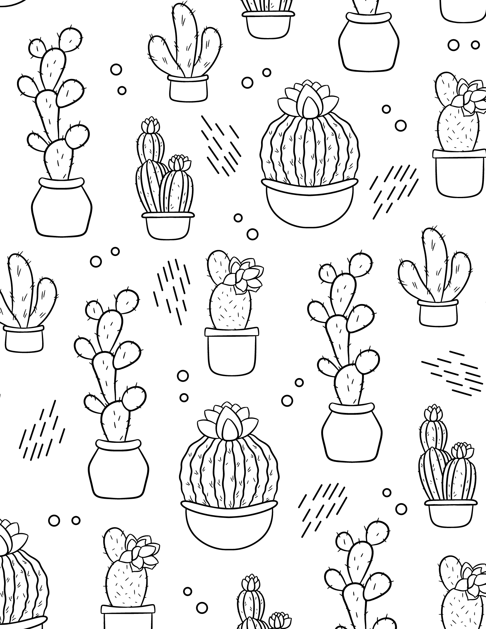 Cute Cactus Coloring Pages Two Kids And A Coupon