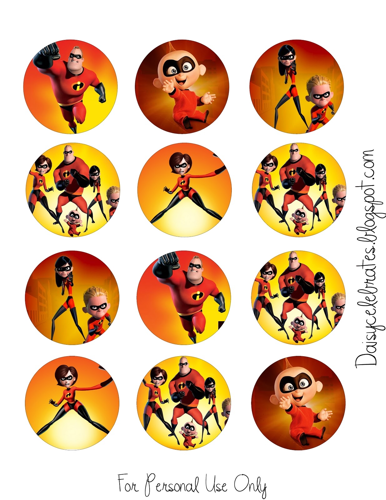 Daisy Celebrates The Incredibles 2 Birthday Party Printable Files