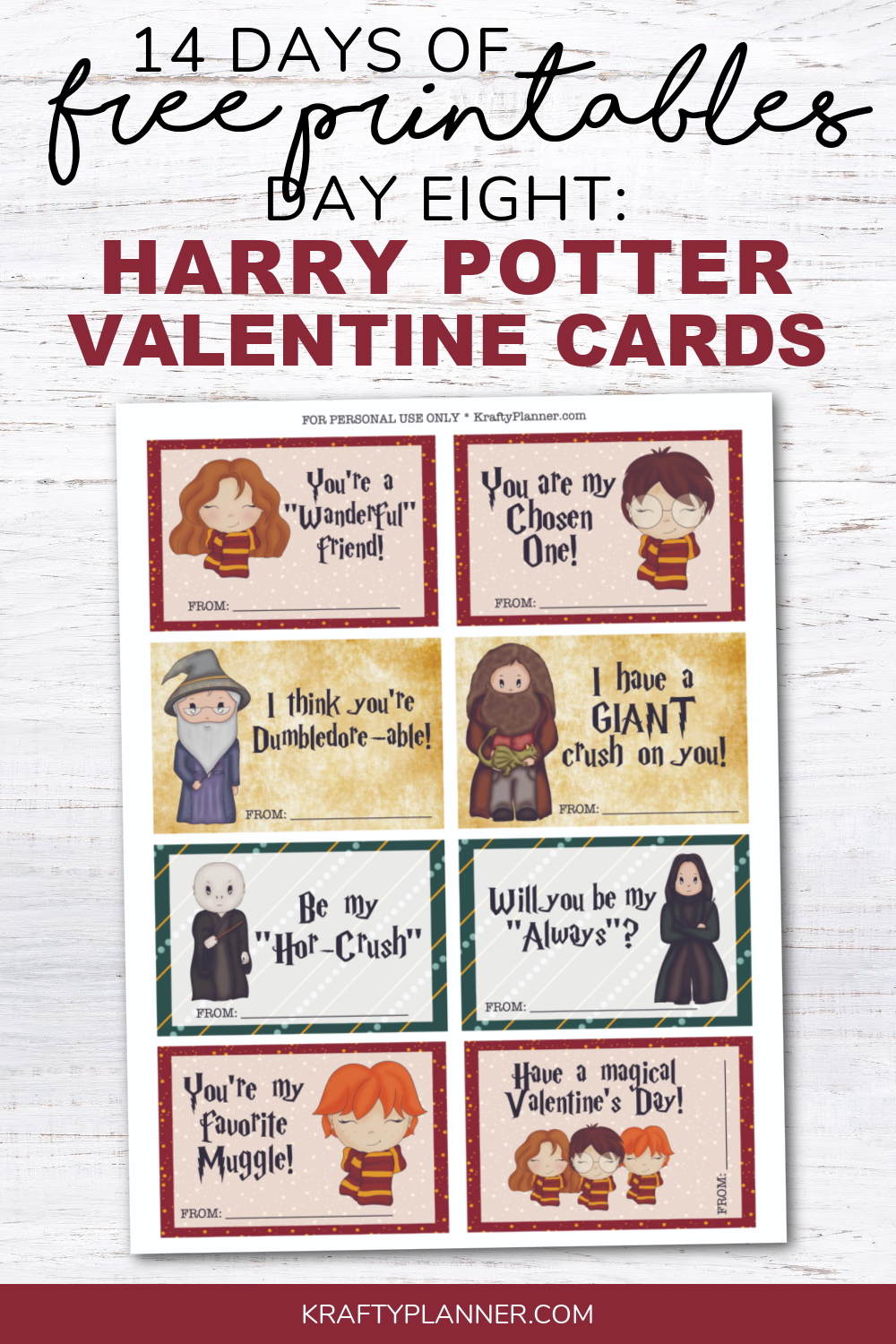 Day 8 Free Printable Harry Potter Valentine s Day Cards Krafty Planner