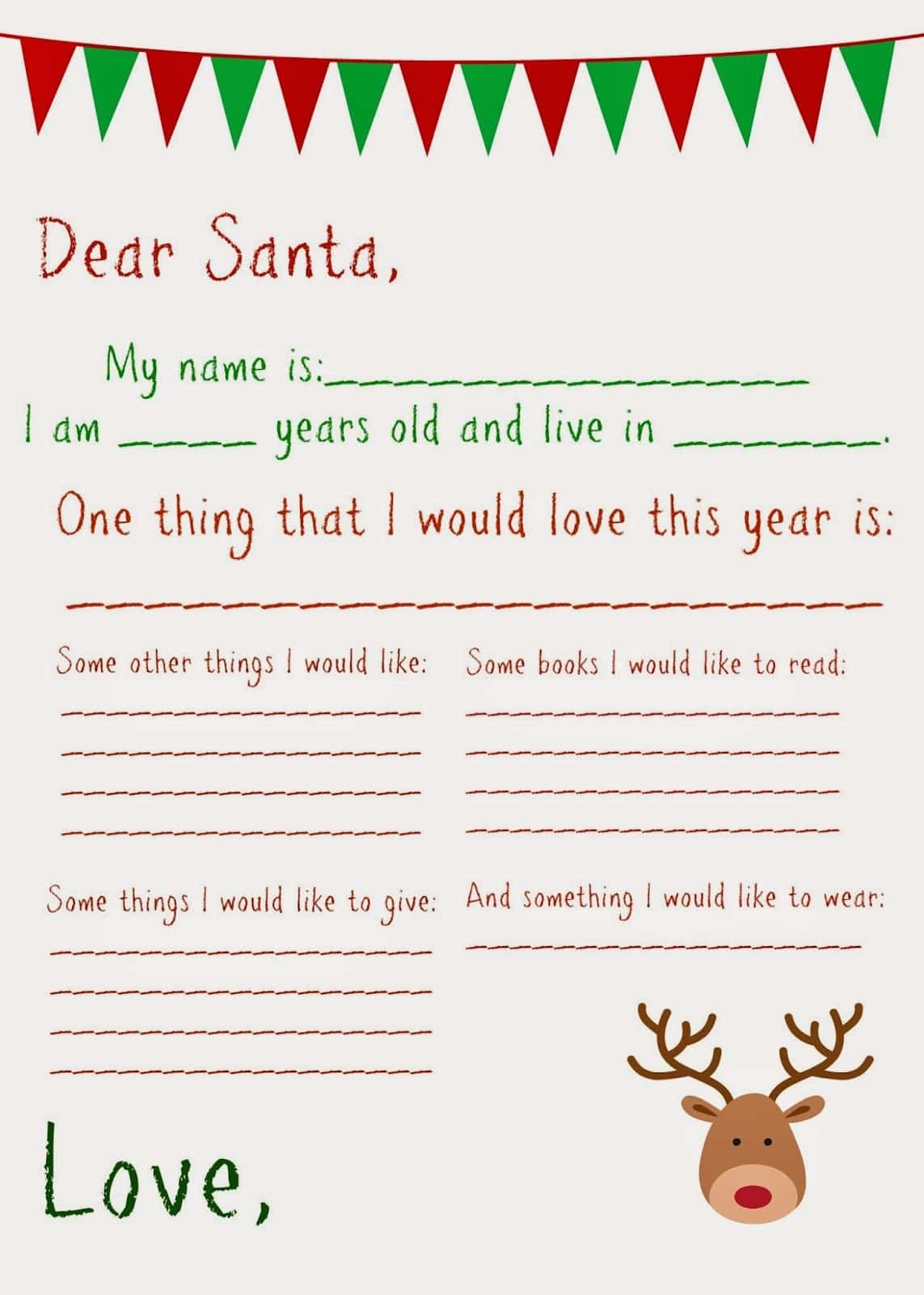 Santa List Printable Free