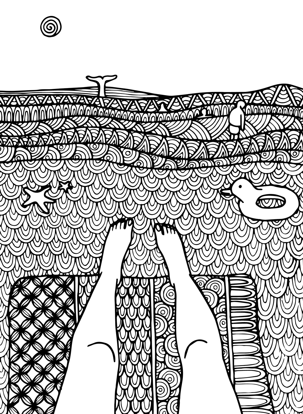 Decorative Sea Landscape With A Beach Behance