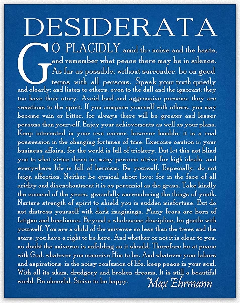 Desiderata Poem Graduation Gift Max Erhmann 1927 Kuwait Ubuy