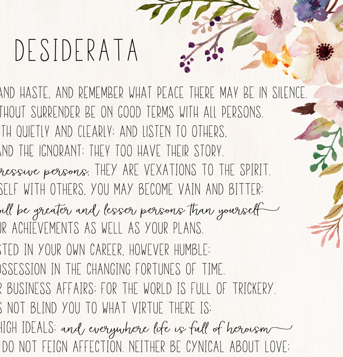 Desiderata Free Printable
