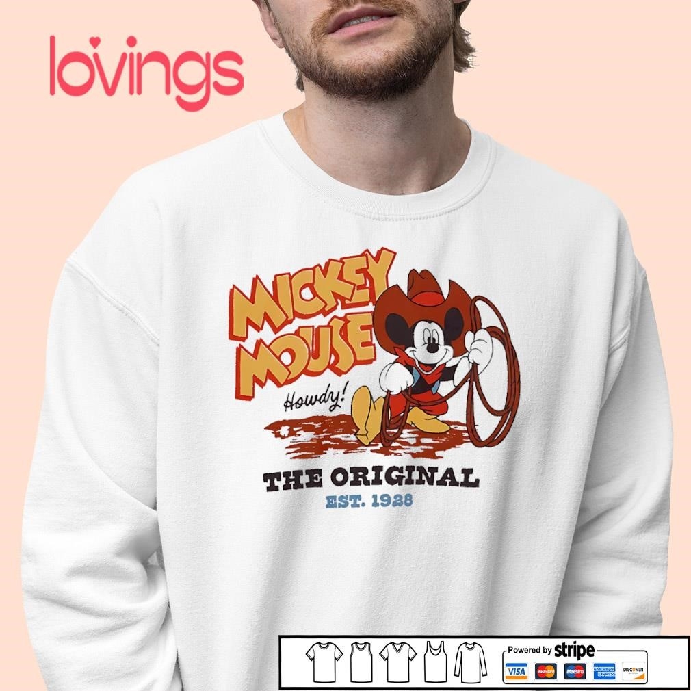 Disney Mickey Mouse Cowboy Portrait Shirt Hoodie Sweater Long Sleeve And Tank Top