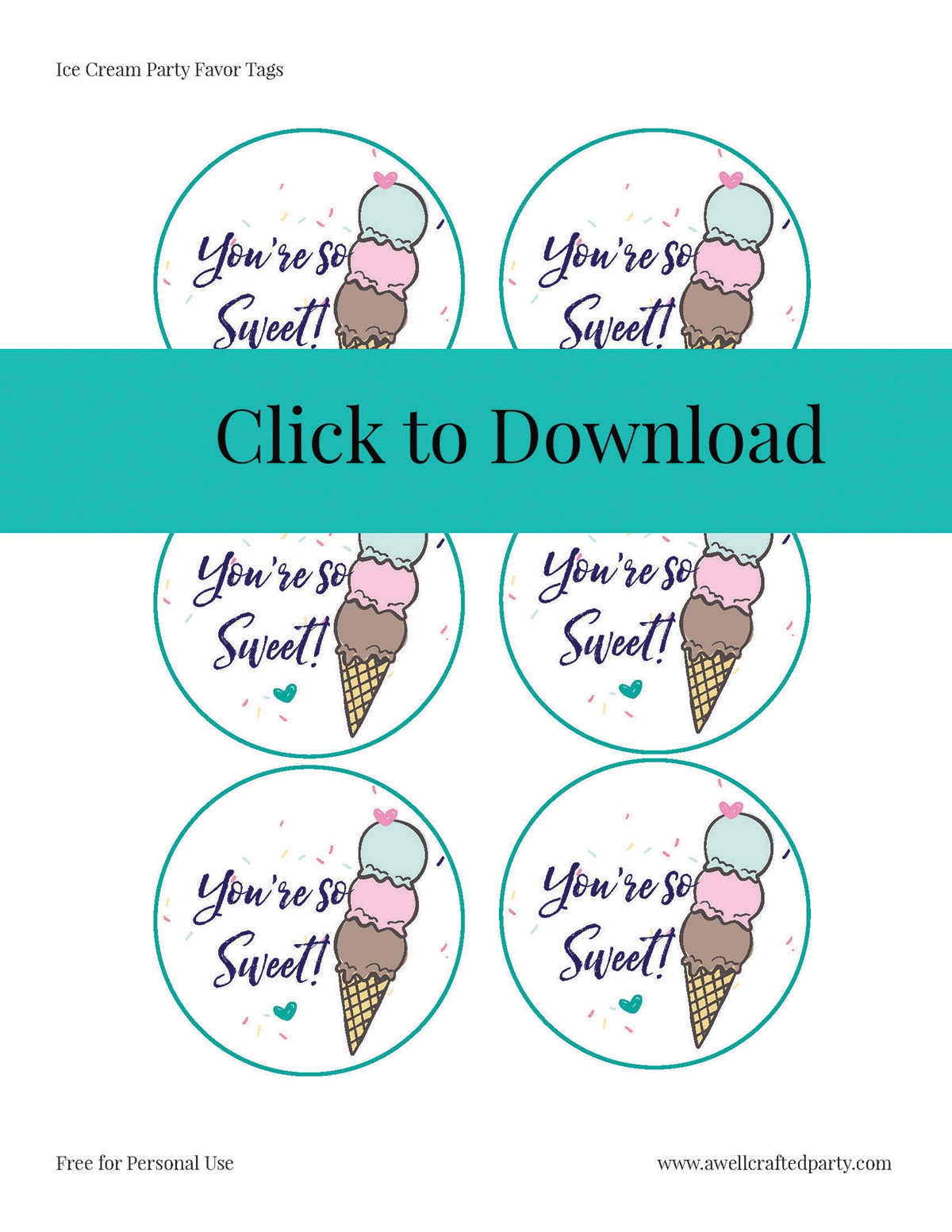 DIY Ice Cream Party Free Printables A Well Crafted Party