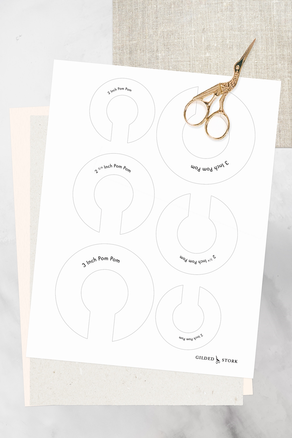 DIY Pom Pom Maker Template Free Cricut Design Gilded Stork