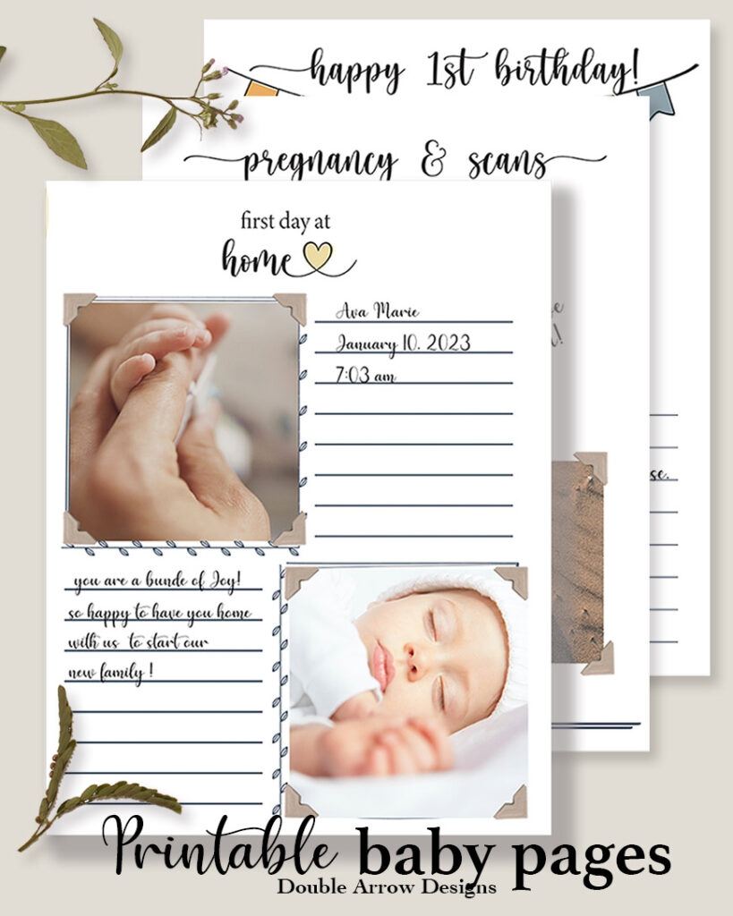 DIY Printable Baby Book Pages Perfect Gift For A Mom To Be Double Arrow Designs