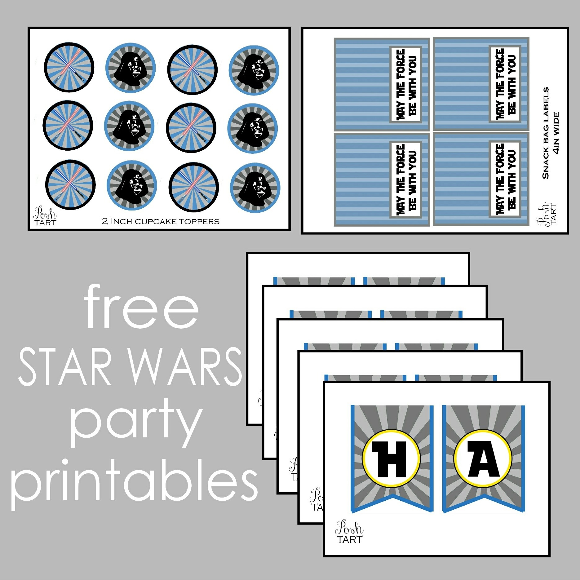 DIY Star Wars Birthday Banner Free Printables Posh Tart