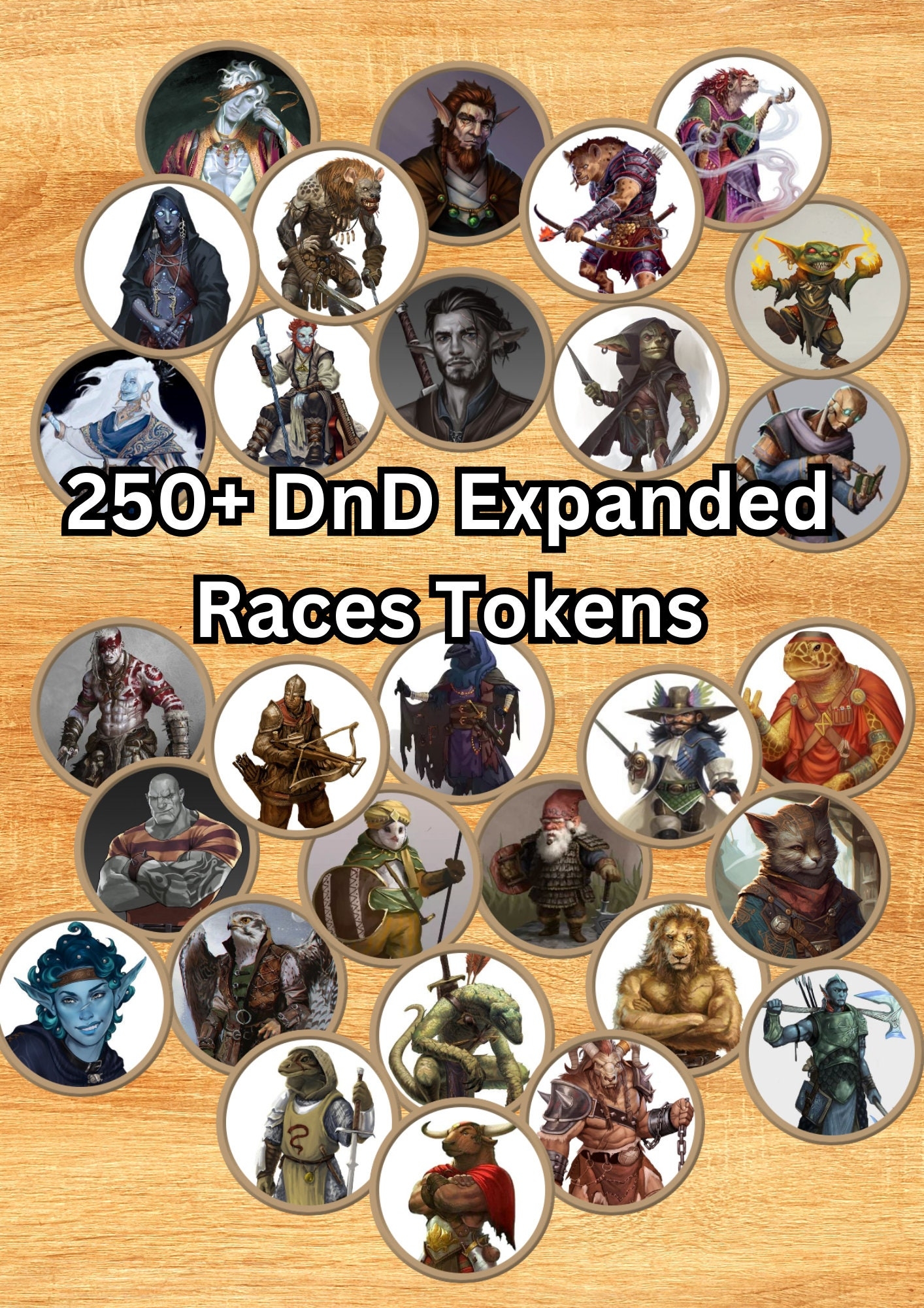 Dnd Tokens Expanded Races Pack 250 High quality Printable Tokens For Dungeons Dragons Roll20 Dm Tools Dungeon Master Resources Etsy