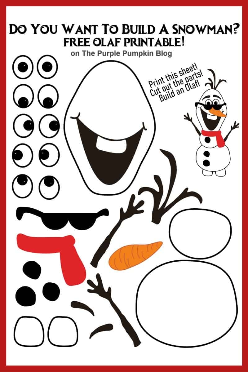 Do You Want To Build A Snowman Olaf Party Favor Printable