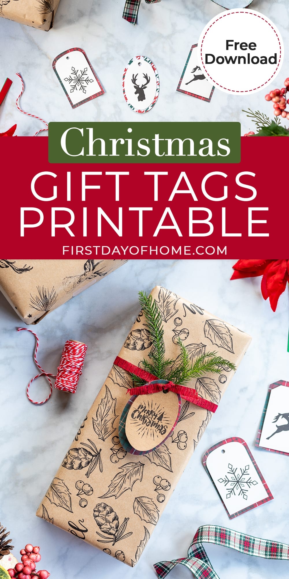 Download A Free Gorgeous Christmas Gift Tags Printable