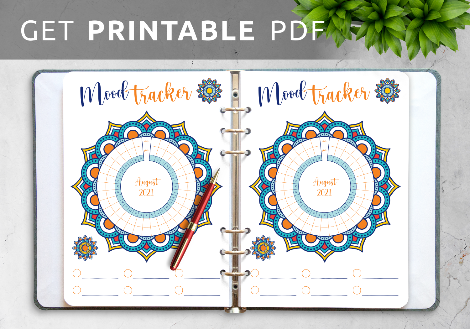 Download Printable Mandala Mood Tracker Template PDF
