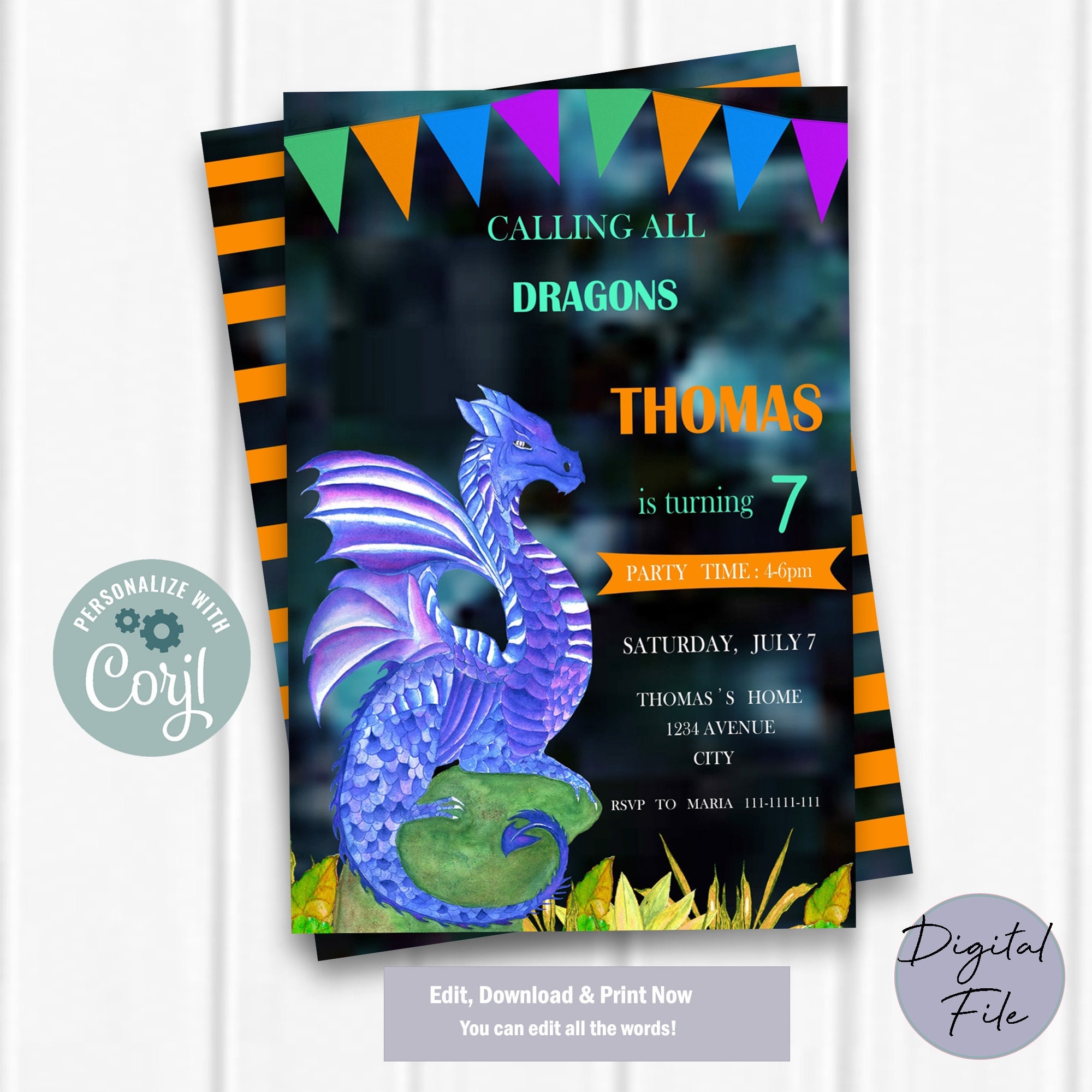 Dragon Invitations Free Printables