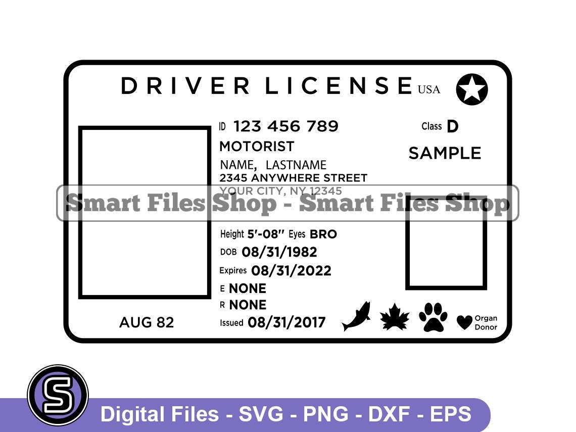 Drivers Licence Template Svg Drivers Licence Svg ID Svg Identification Svg Svg Drivers Licence Dxf Png Clipart Files Eps Etsy