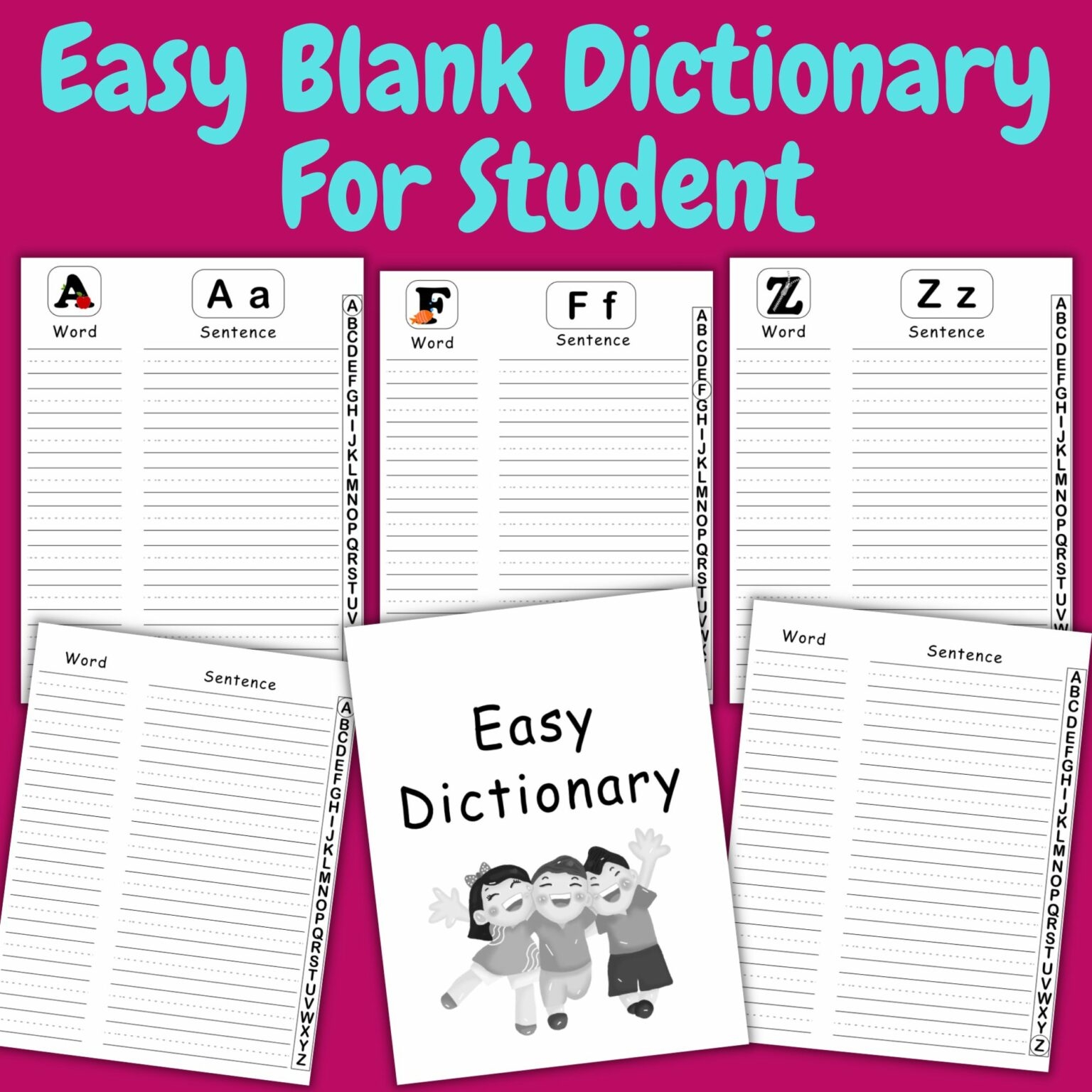 Easy And Simple Blank Student Dictionary Writing Dictionary Template Made By Teachers