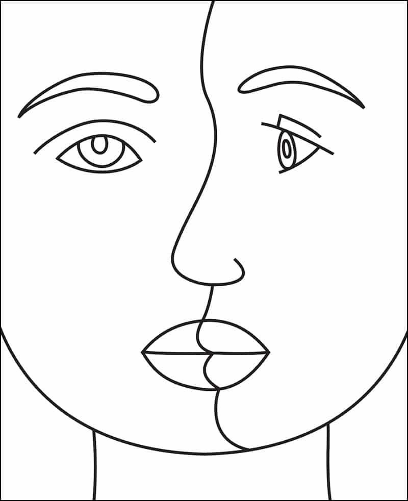 Easy Picasso Art Project Tutorial Video And Picasso Coloring Page