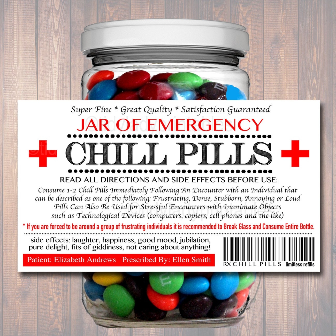 EDITABLE Chill Pills Label Funny Gag Gift Professional Office Gift Christmas Gift Birthday Gift Boss Gift Cowork Gift Printable Label Etsy