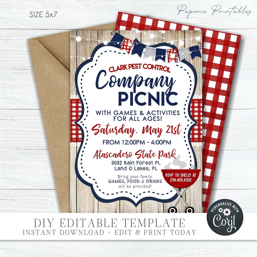 Free Printable Family Picnic Invitations