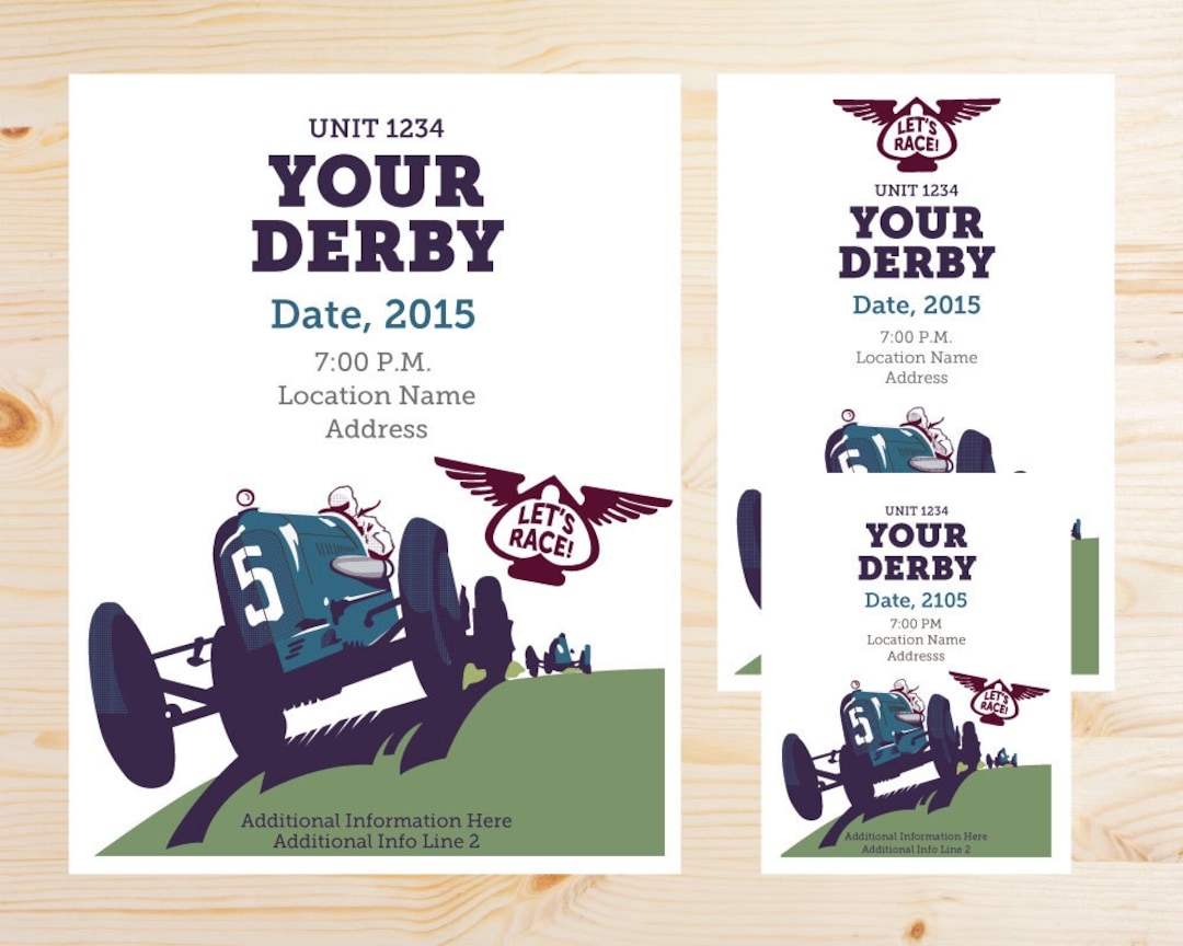 Editable Derby Invitations And Flyers INSTANT DOWNLOAD PRINTABLE Retro Collection Etsy