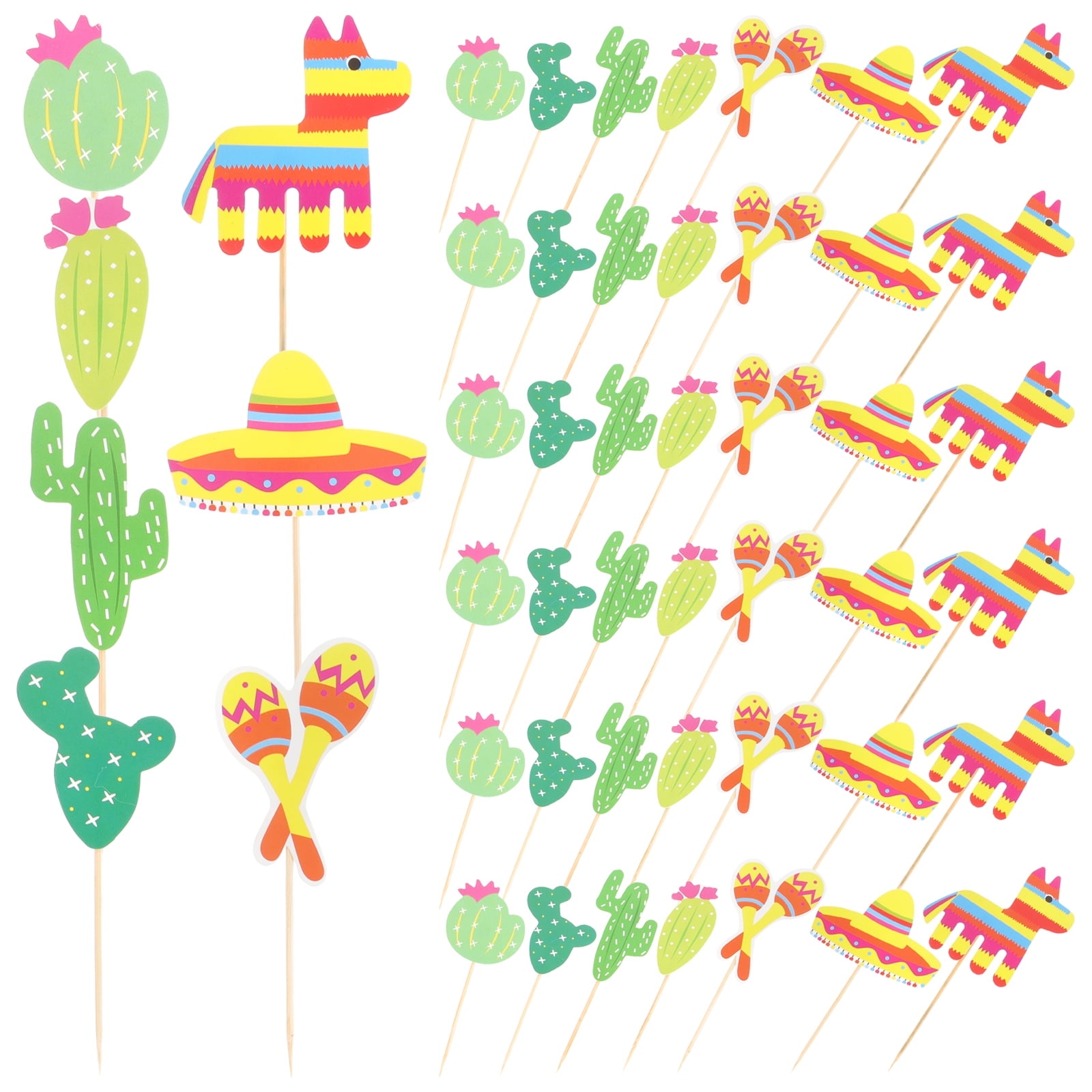 Eease Taco Pinata Cupcake Toppers 24 Sets Mexican Fiesta Decor Walmart