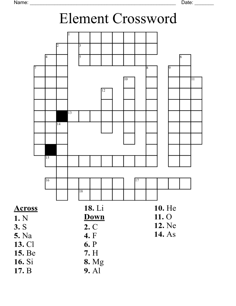 Element Crossword WordMint