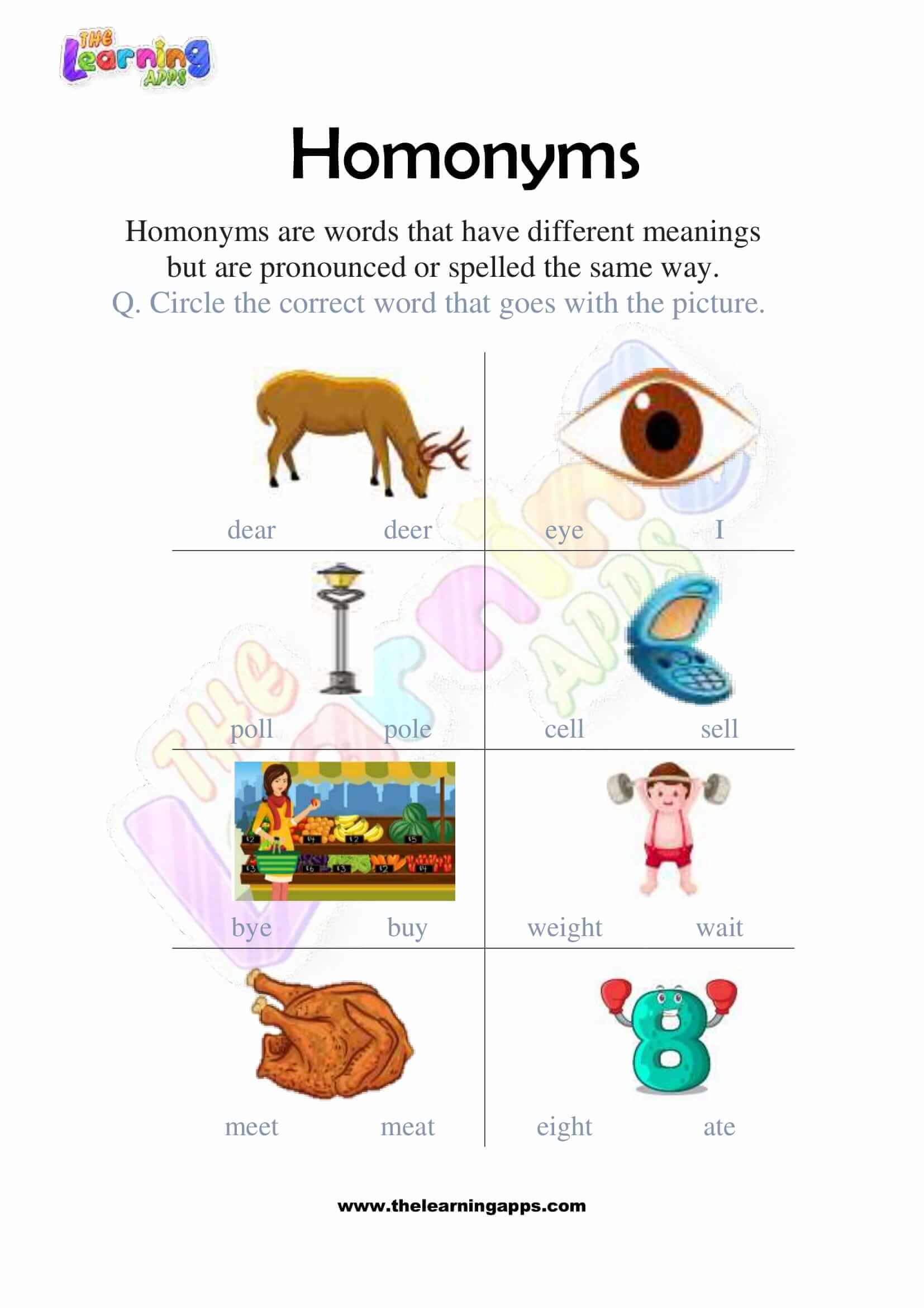 Engaging Homonyms Worksheets For Effective Learning 
