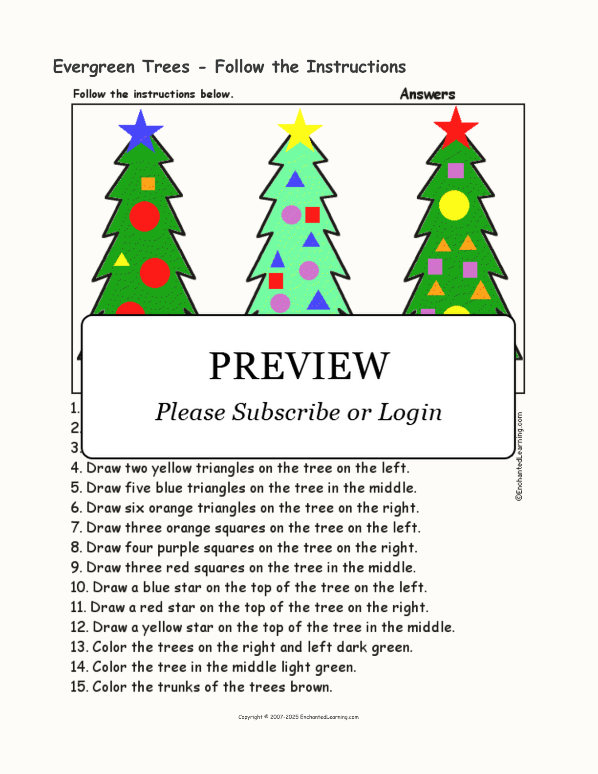 Free Printable Evergreen Trees