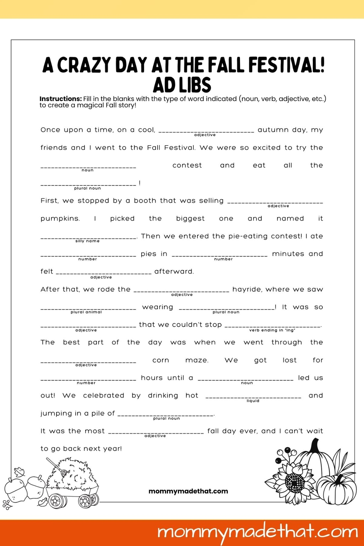 Free Printable Bible Mad Libs