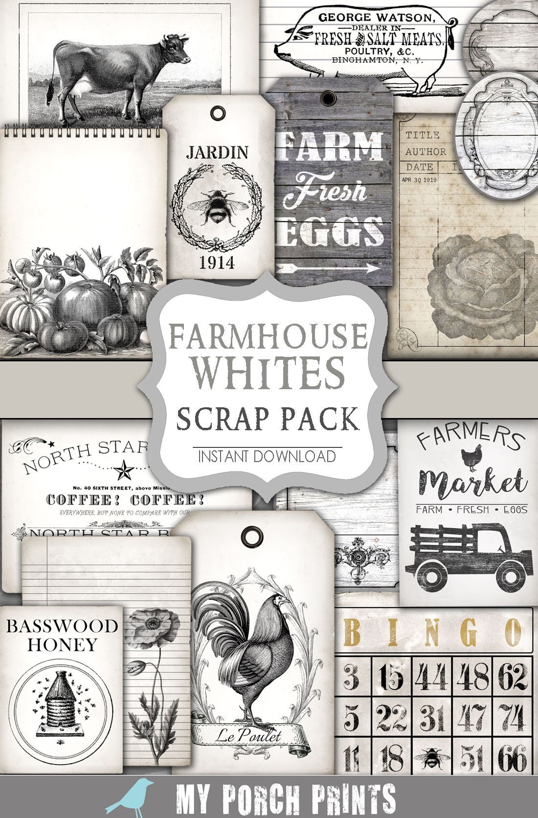 Free Vintage Farmhouse Printables