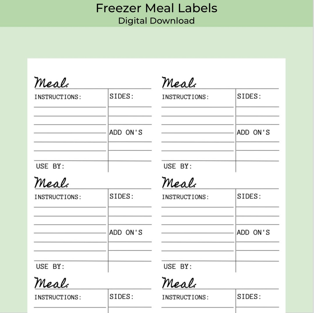 Farmhouse Printable Freezer Meal Labels Digital Download Etsy
