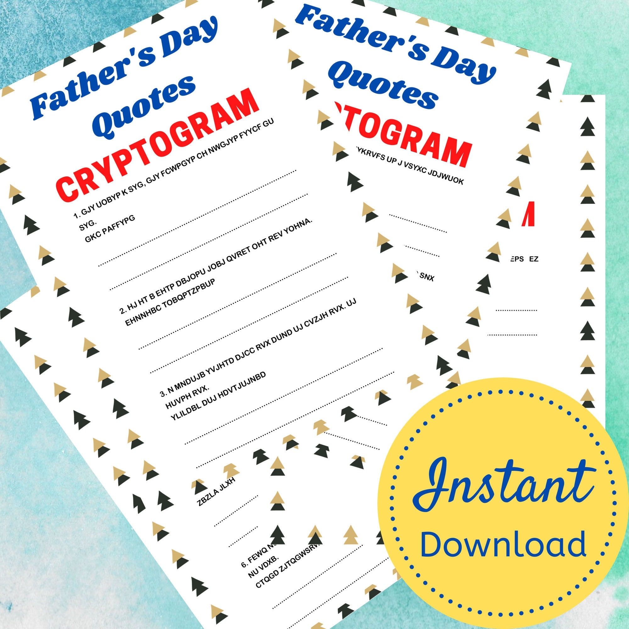 Father Quotes Father s Day Cryptogram Printable Cryptogram For Adults And Seniors Printable Puzzle Digital Puzzle Instant Download Etsy