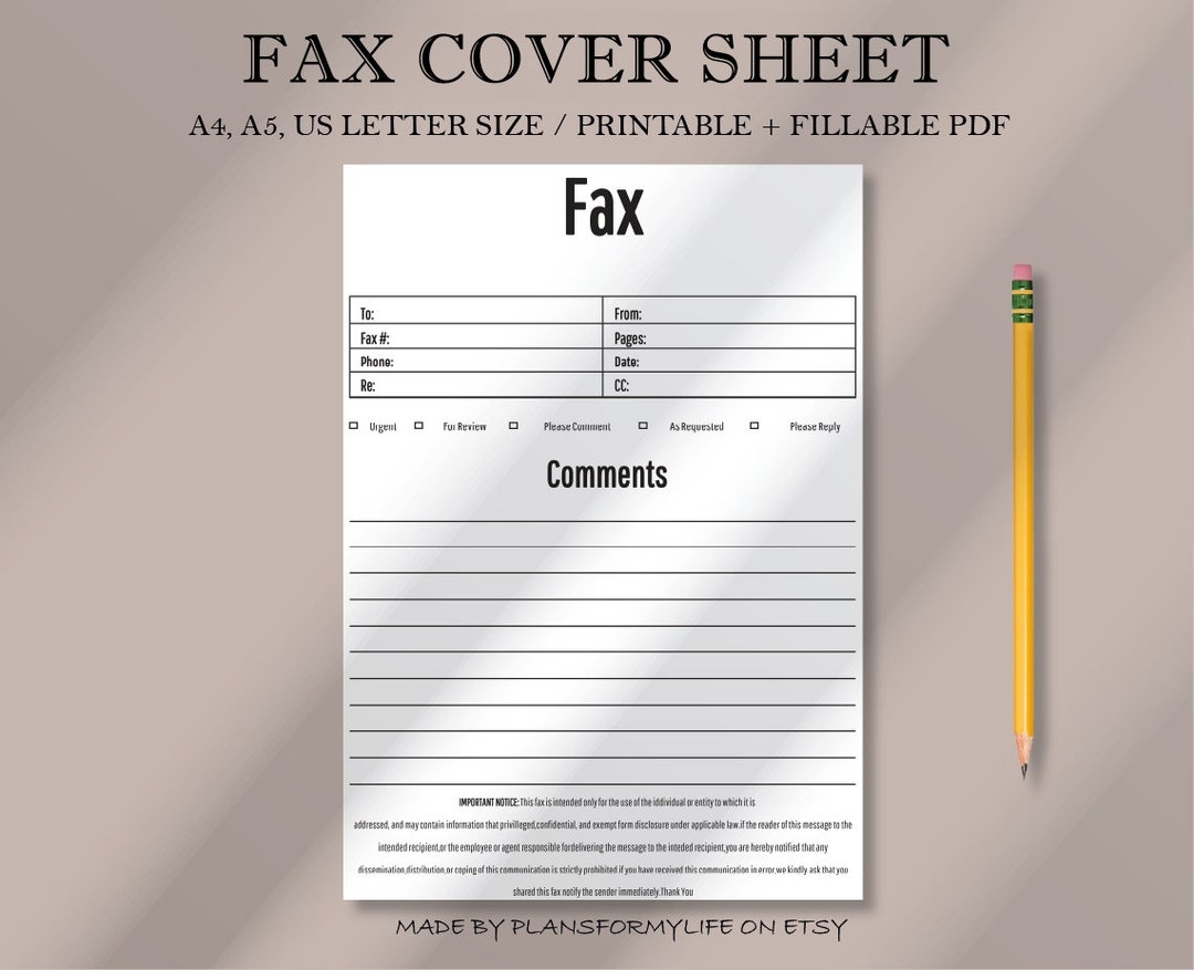 Free Printable Fax Cover Sheet