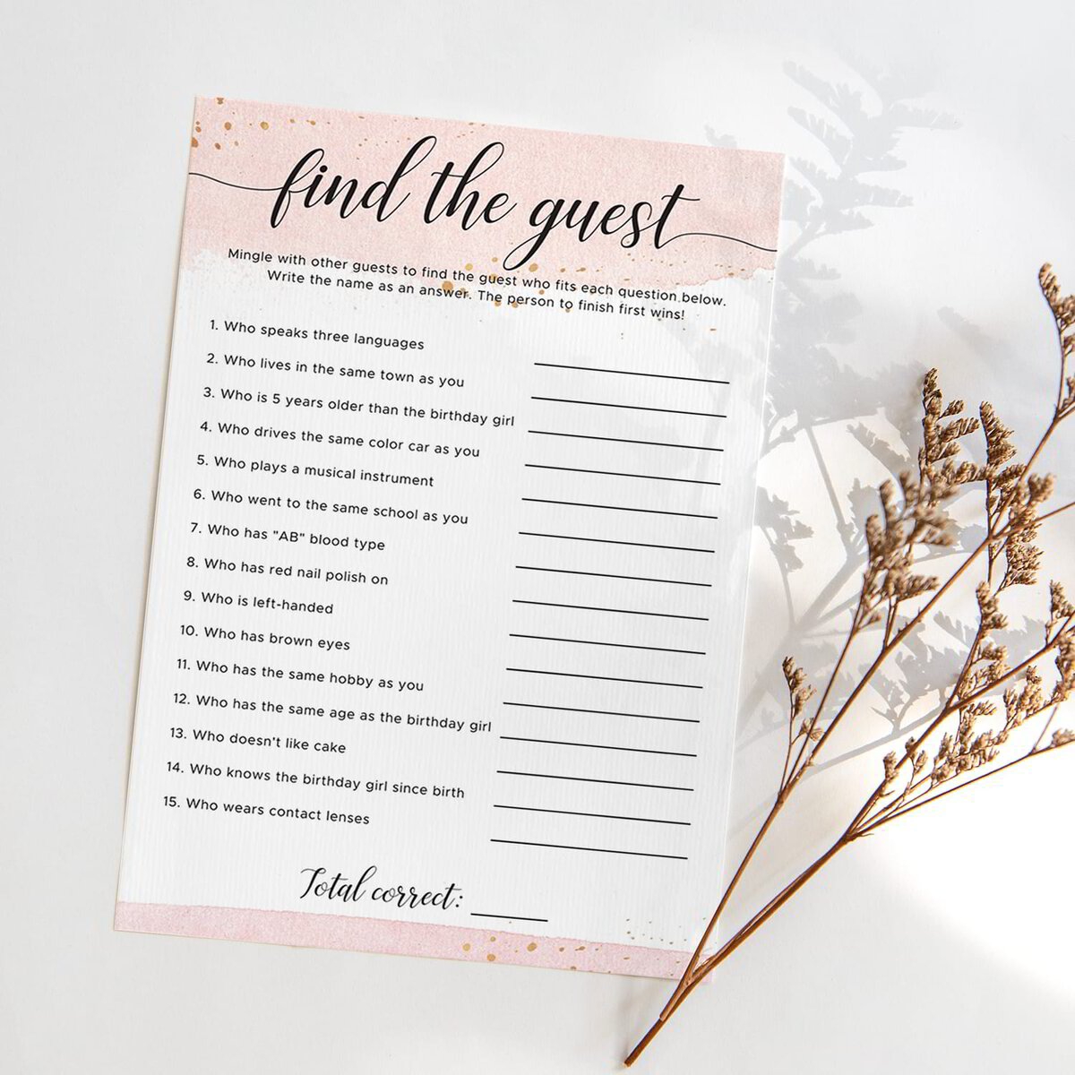 Find The Guest Free Printable