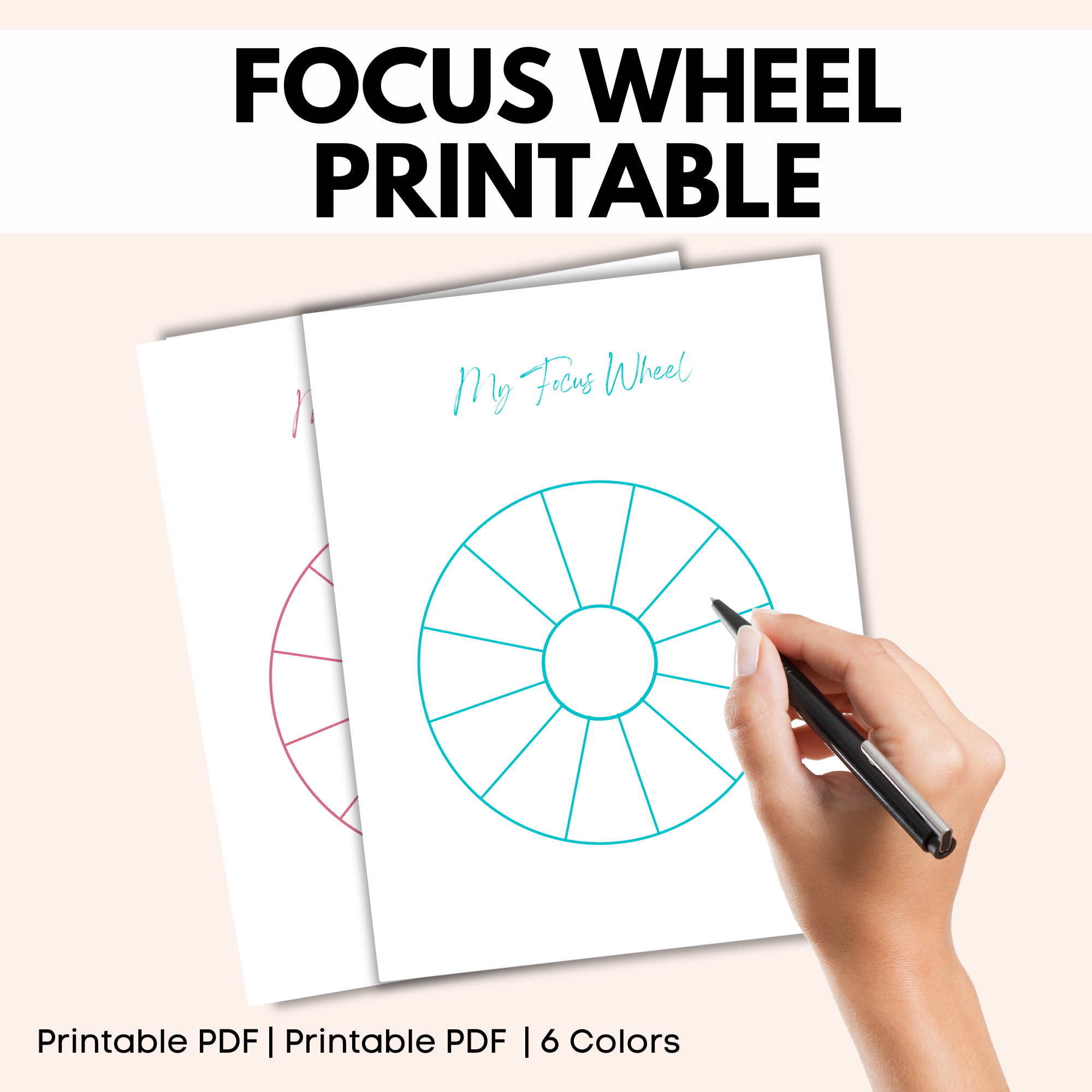 Focus Wheel Law Of Attraction Worksheet Grateful Manifesting Printables Shop