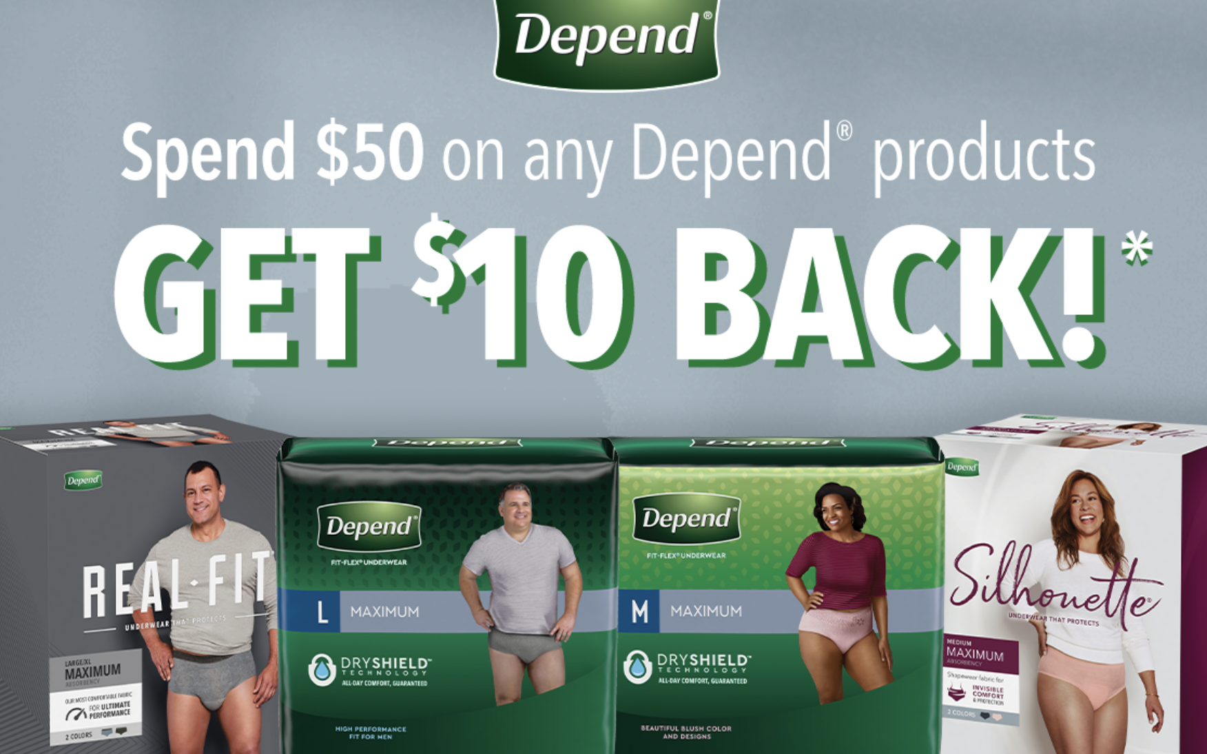 Free 10 Back From Depends SavingsMania