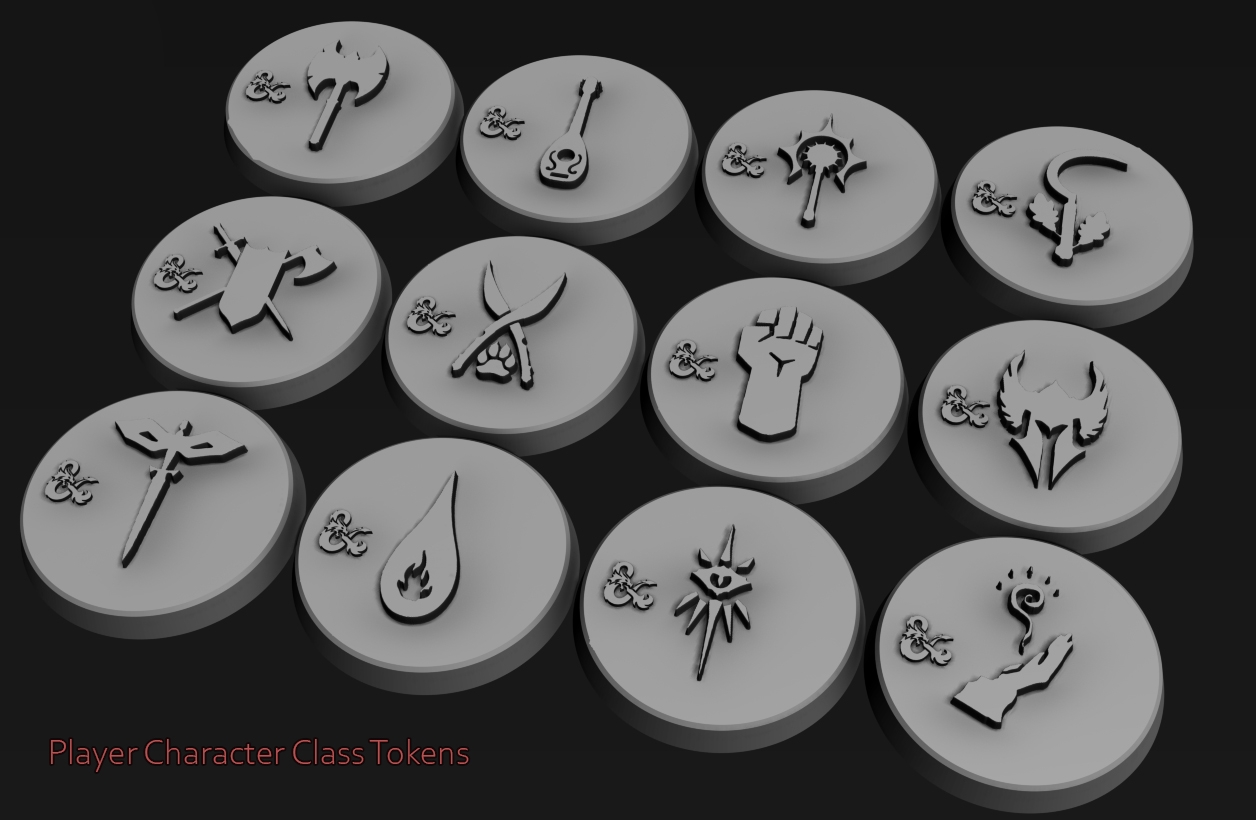 Free 3D File D D Player Character Class Tokens 3D Printable Model To Download Cults