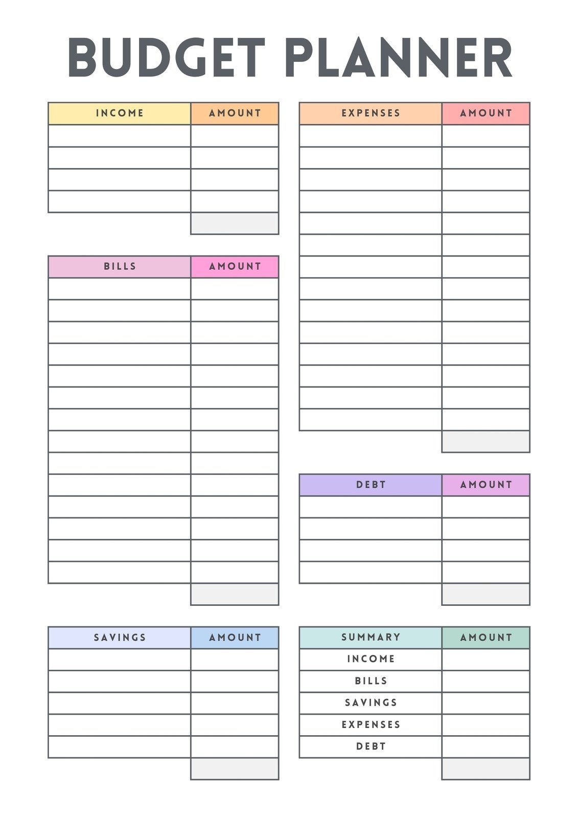 Free Printable Budget Tracker
