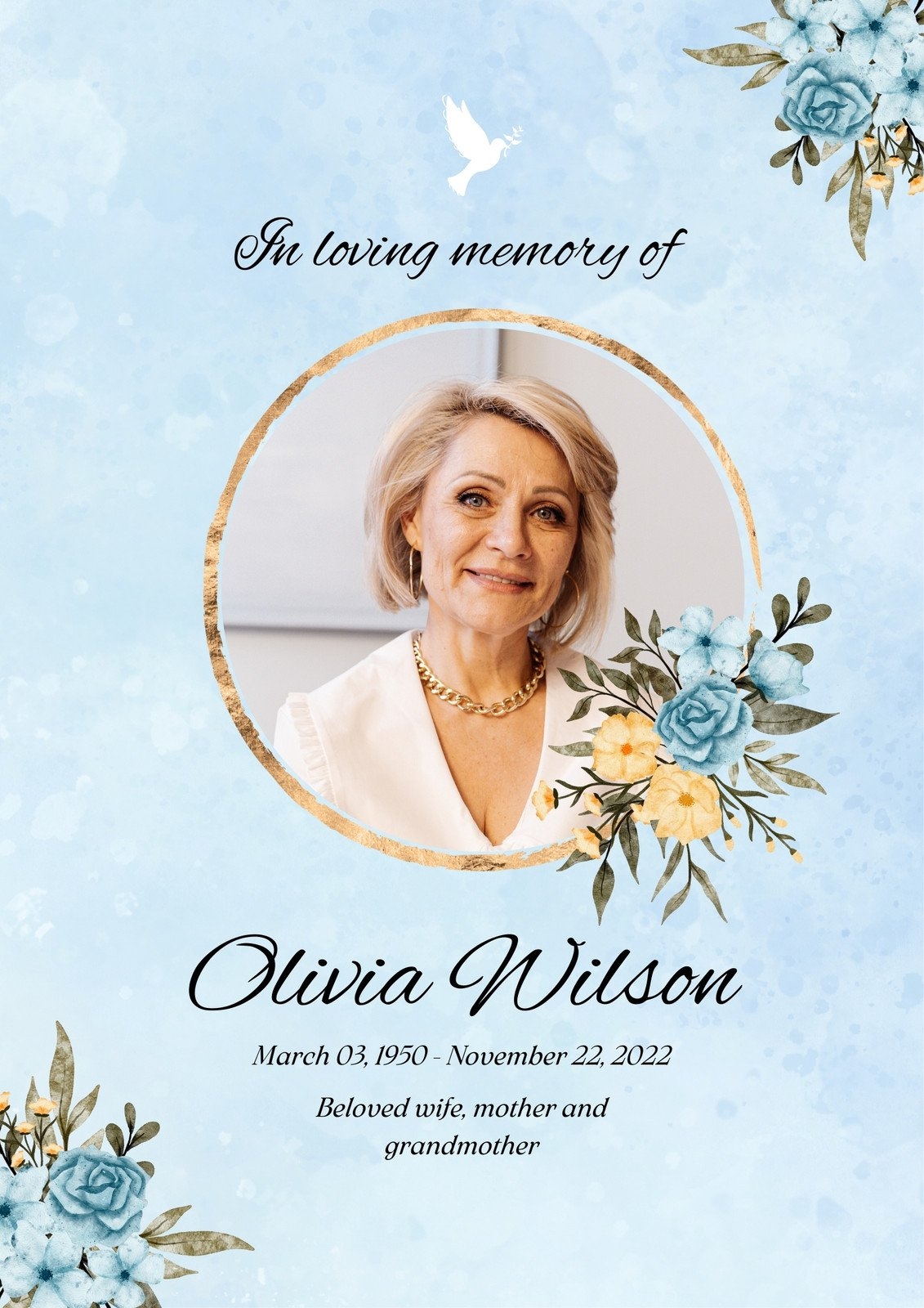 Free And Customizable Obituary Templates