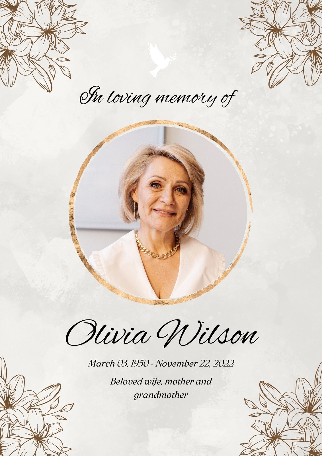 Free And Customizable Obituary Templates