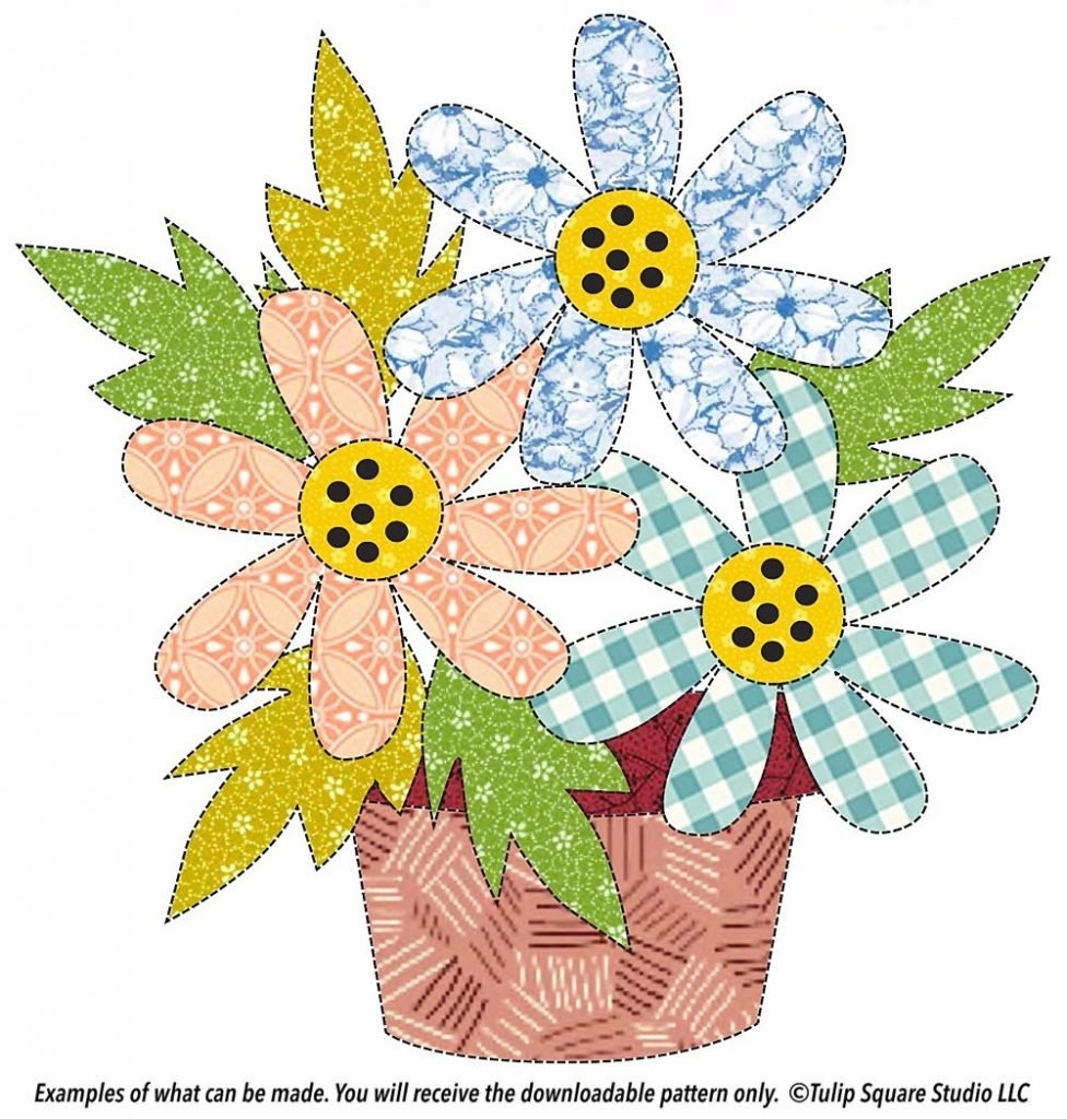 Free Appliqu Patterns Tulip Square Patterns For Useful Quilted Goods