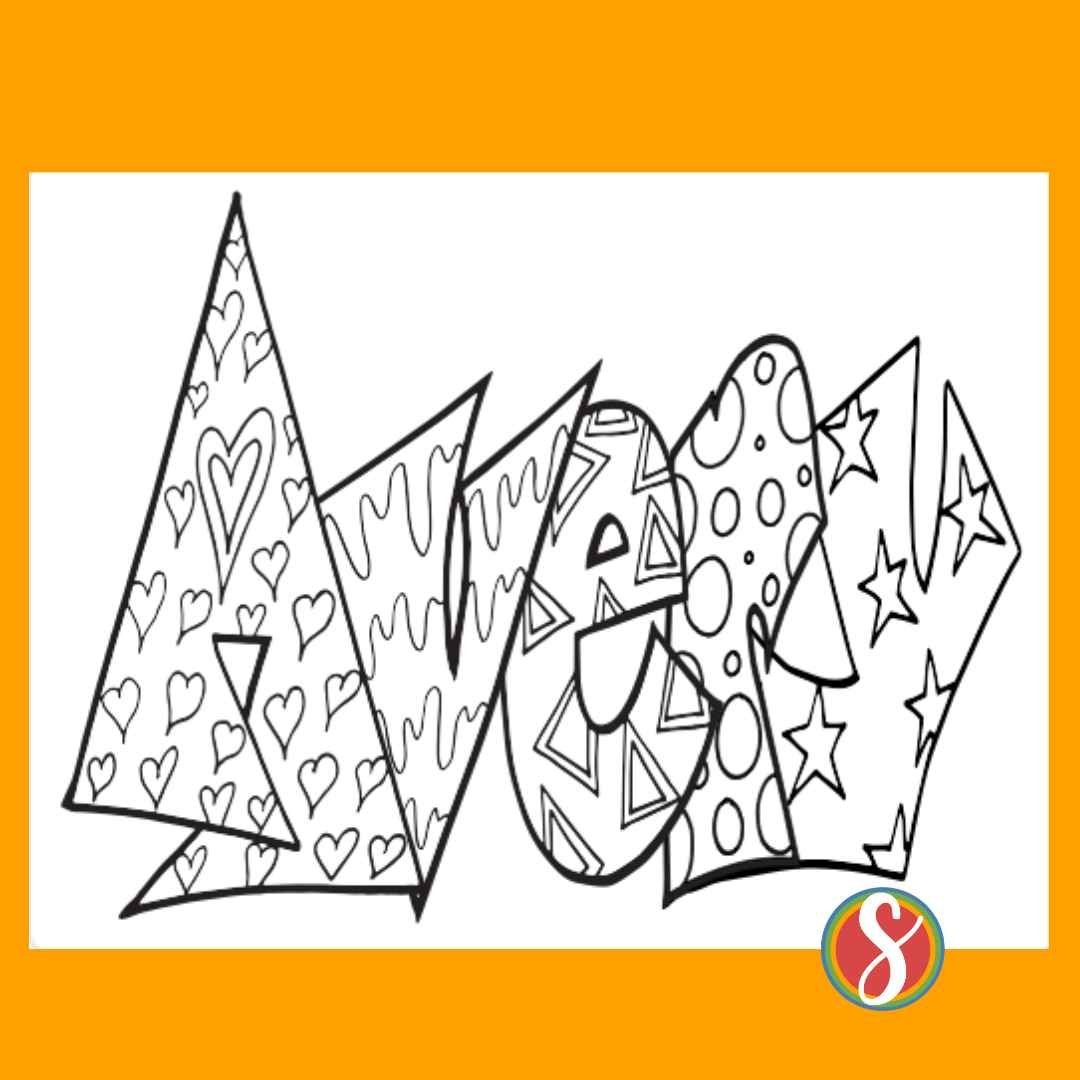 Free Avery Coloring Pages Stevie Doodles