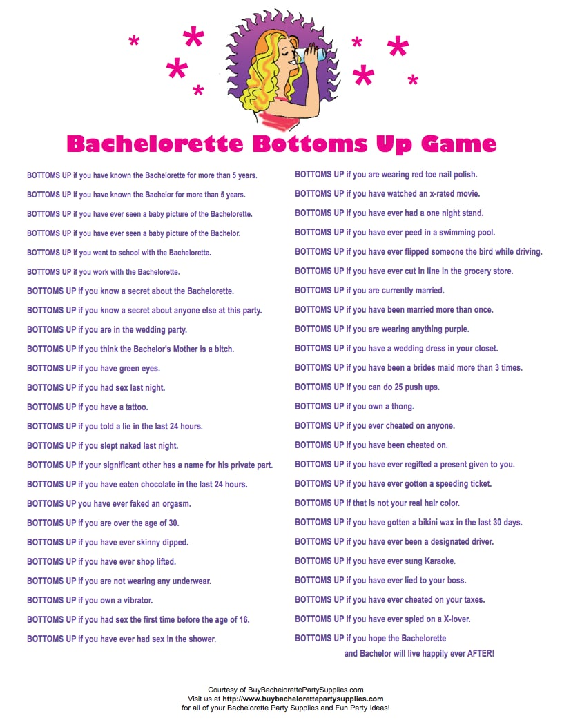 Free Bachelorette Party Printables POPSUGAR Smart Living