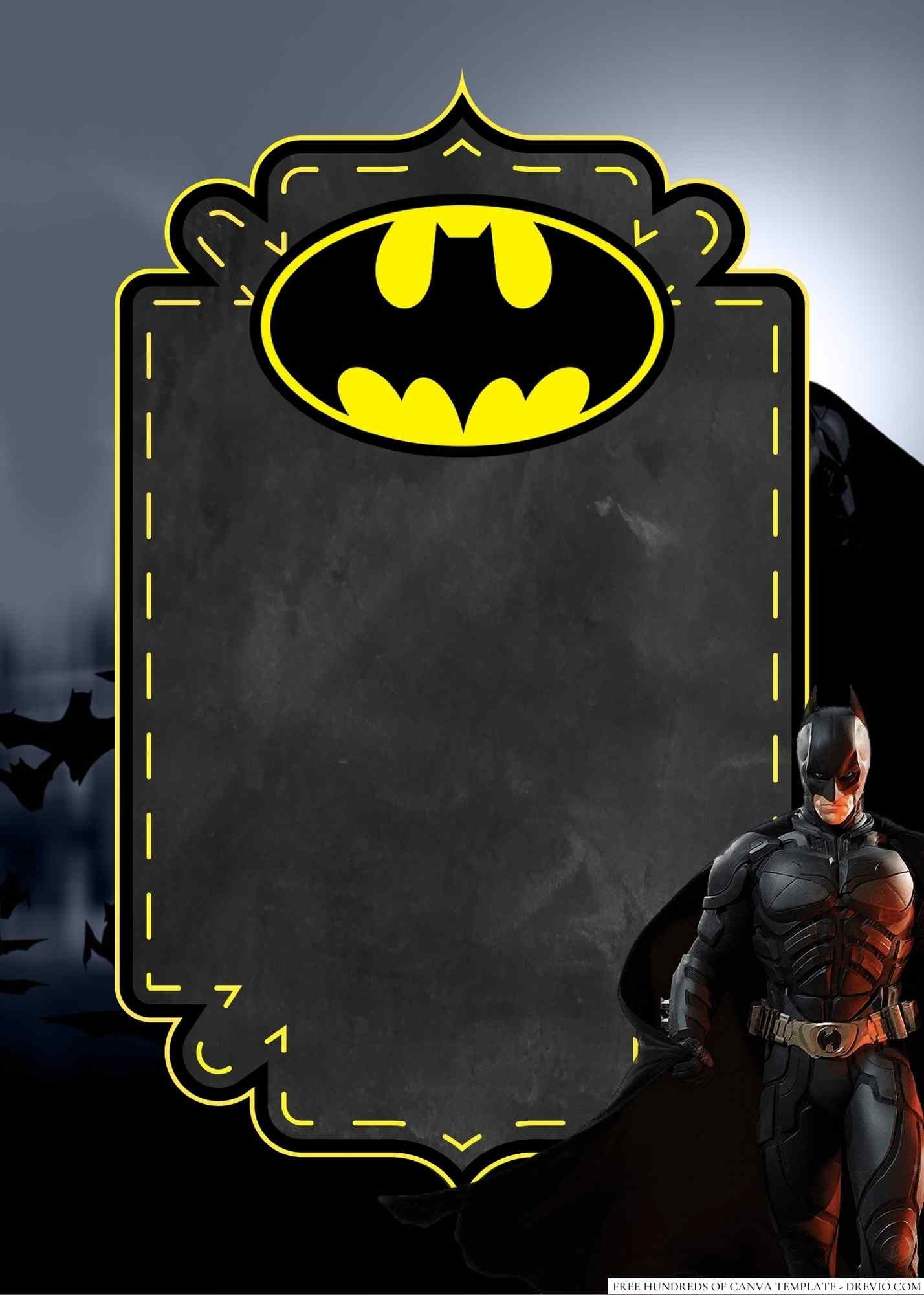 FREE Batman Birthday Invitation Templates