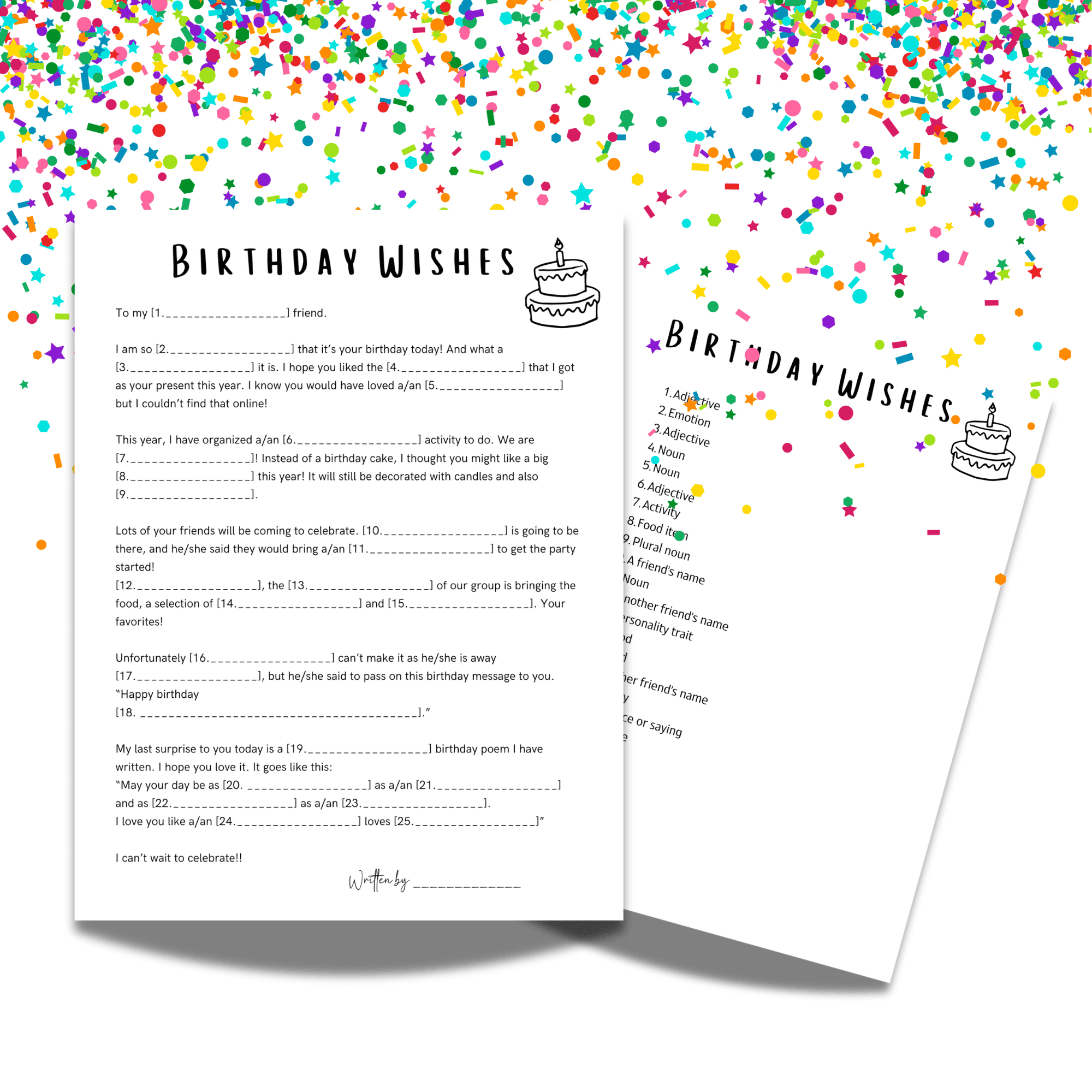 Free Printable Birthday Mad Libs
