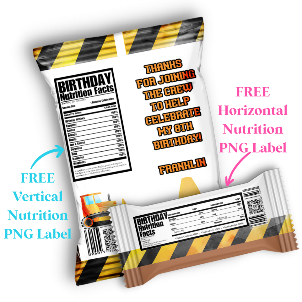 Free Birthday Nutrition Facts PNG Pretty Party Crafty