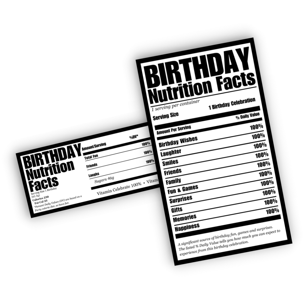 Free Birthday Nutrition Facts PNG Pretty Party Crafty