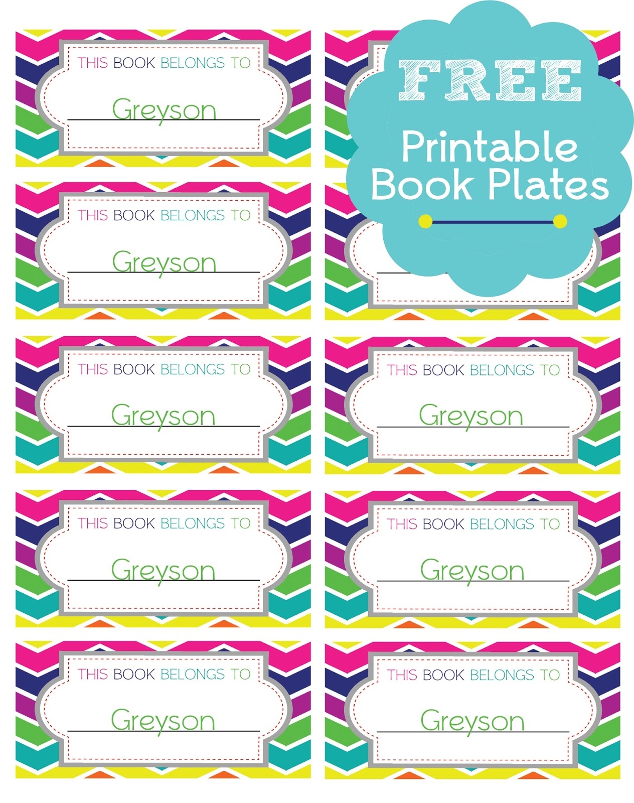 Free Book Plate Printables One Beautiful Home