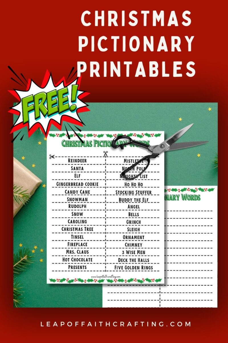Free Printable Christmas Pictionary Cards